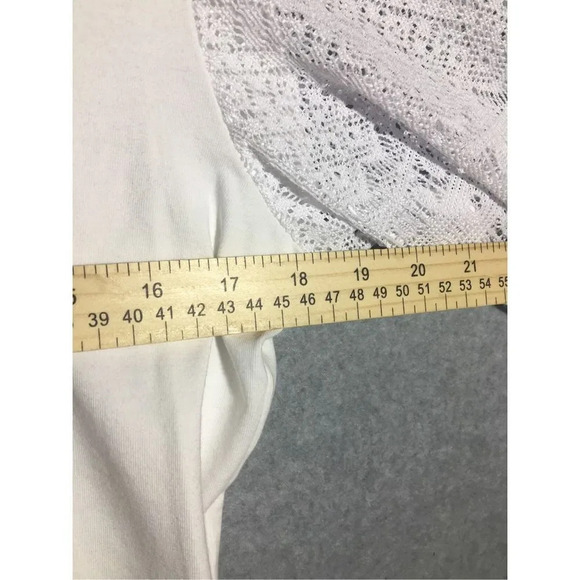 Womens Talbots Shirt Lace Sleeves Wide Neckline Closet Staple Capsule Wardrobe - Picture 2 of 5